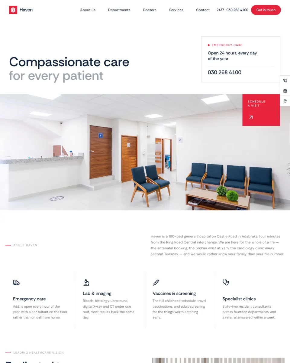 Haven, a health & wellness website design