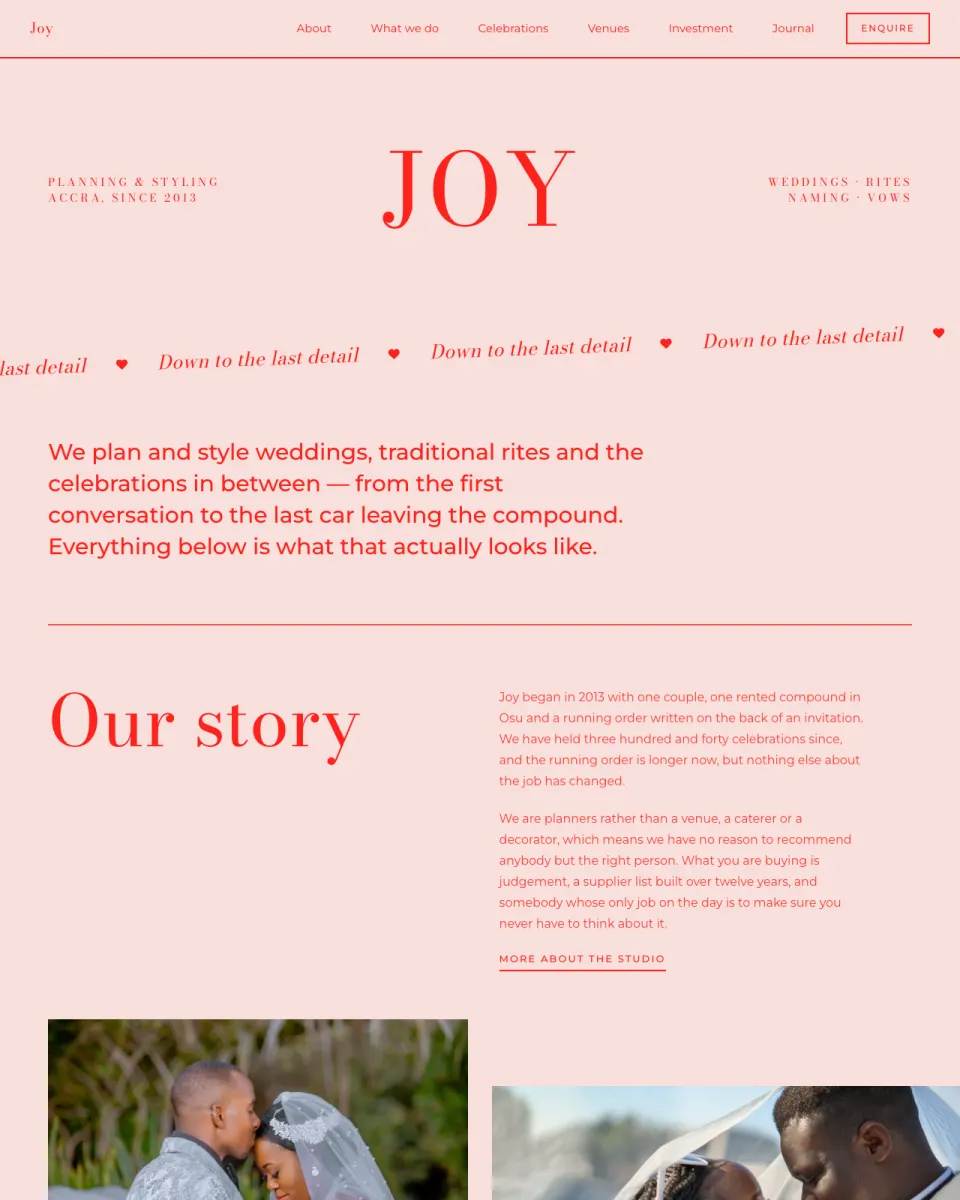 Joy, a services & trades website design